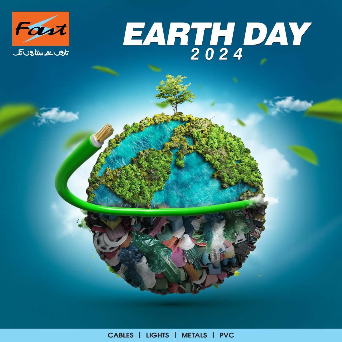 FastCablesLtd's tweet photo. This Earth Day, let's make every action count, from reducing plastic waste to supporting sustainable practices in our everyday lives.

At FAST, we are playing our part by phasing out single-use plastic and preparing to shift towards recyclable packaging.

#EarthDay2024 #FAST https://t.co/Q3QET7xDjq