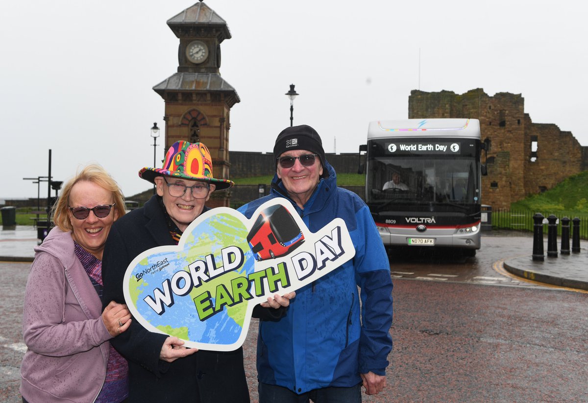 🌍 WORLD EARTH DAY 🌍 In honour of World Earth Day, we travelled by bus to the beautiful Tynemouth Front St. We asked Nora, Francis and David, 'If you were to swap a car journey for the bus, where would you go?'. They replied: 'We’d go out for lunch in Hexham, and have a glass…