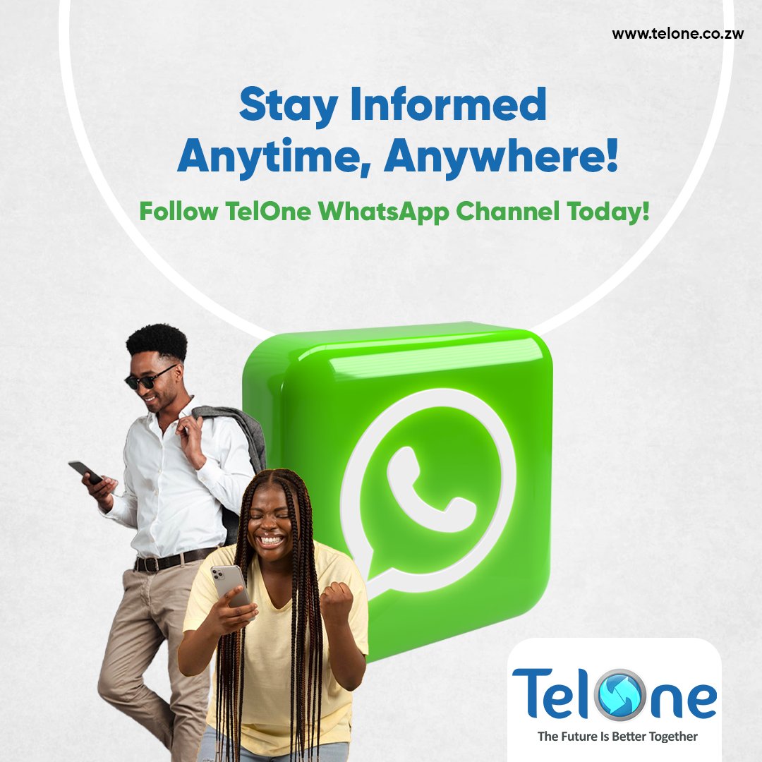 Stay informed!
Never miss out on the latest news and promotions. Follow TelOne WhatsApp Channel today.  

whatsapp.com/channel/0029Va…