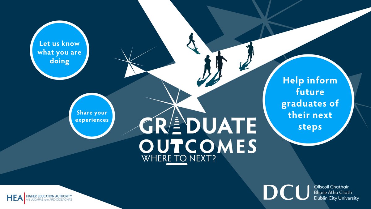 Are you a @DCU  Oct 2023 or April 2024 Graduate?
We need your help and are asking you to complete the Graduate Outcomes Survey.

You will have received your user-specific link to the survey.
#WeAreDCU