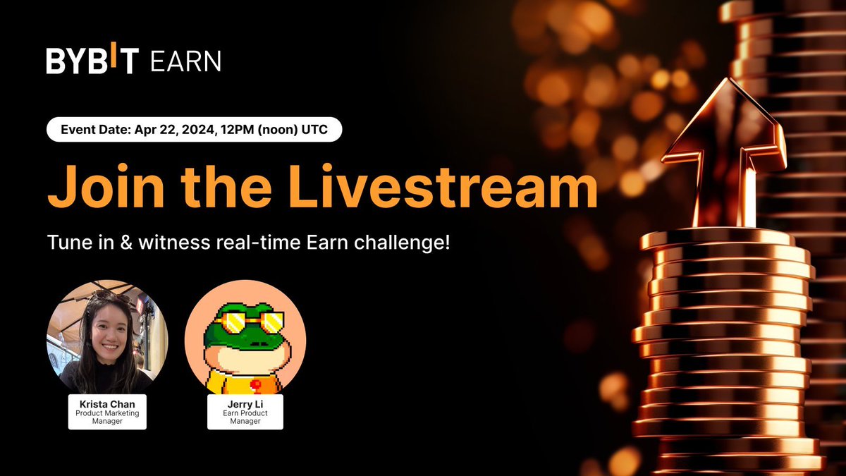 🔥 JOIN NOW: The Bybit Earn Challenge Livestream is Live! Tune in ask questions and stand a chance to win a share of the 1,000 $USDT prize pool 💫Join Here: i.bybit.com/1aab8koJ #TheCryptoArk #BybitEarnChallenge