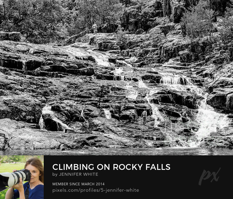 Come people climb around on Rocky Falls in Middle Brook, Missouri. Available in color or black and white @FineArtAmerica Color: 5-jennifer-white.pixels.com/featured/climb… B/W: 5-jennifer-white.pixels.com/featured/climb… #buyintoart #ozarks #wallart #waterfalls