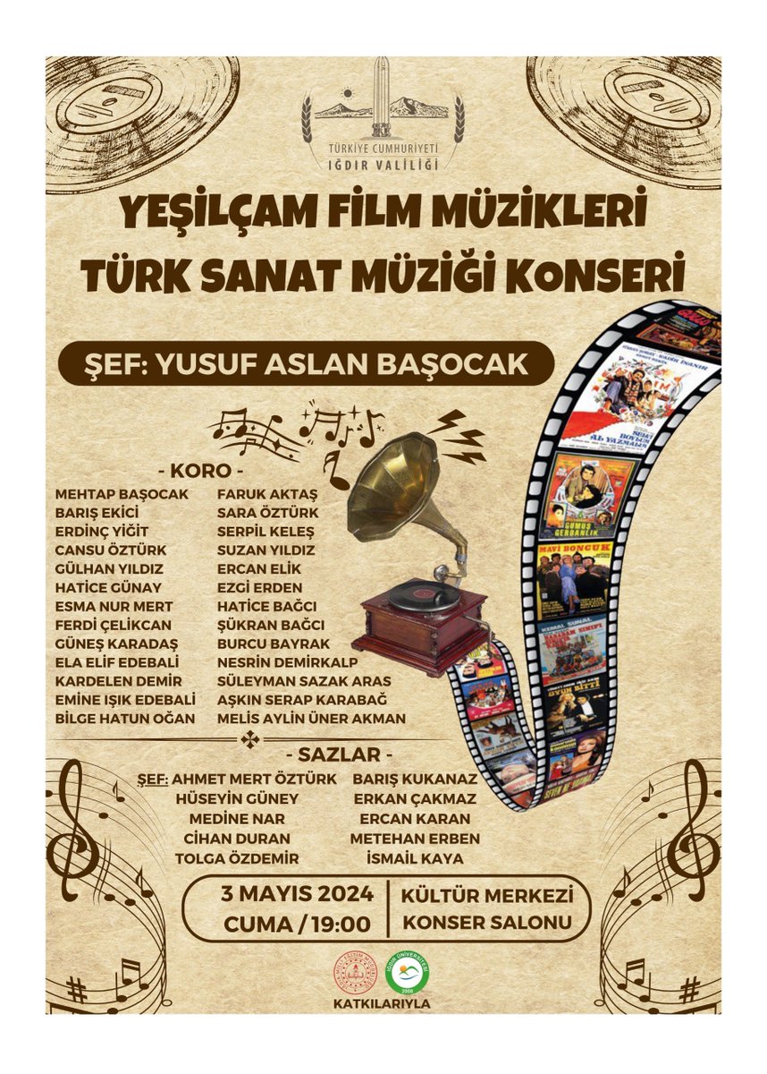 76kultursanat's tweet photo. 🎶 Yeşilçam Film Müzikleri Türk Sanat Müziği Konseri

🗓️ 3 Mayıs 2024
⏰19.00
📍Iğdır Kültür Merkezi

ÜCRETSİZDİR. https://t.co/ggCyGpfWv8