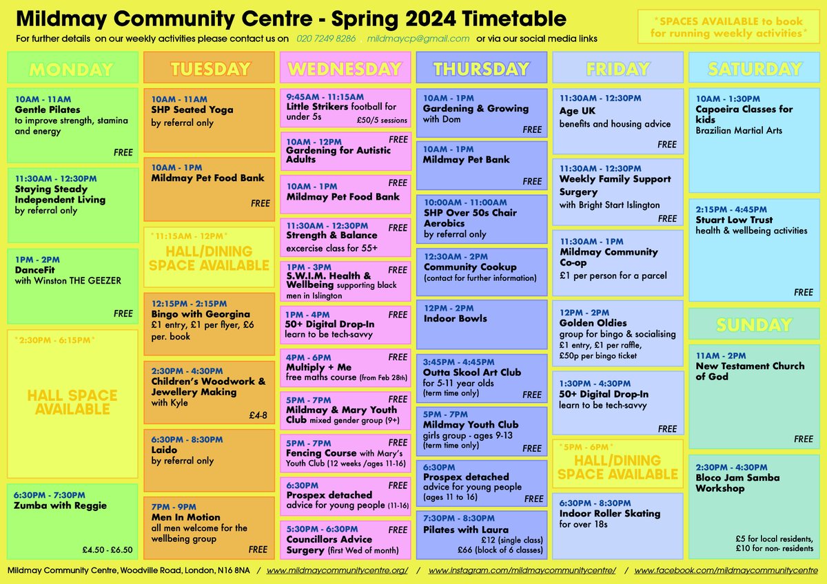 We invite you to join our weekly groups - Have a look at our Spring timetable! 🌸