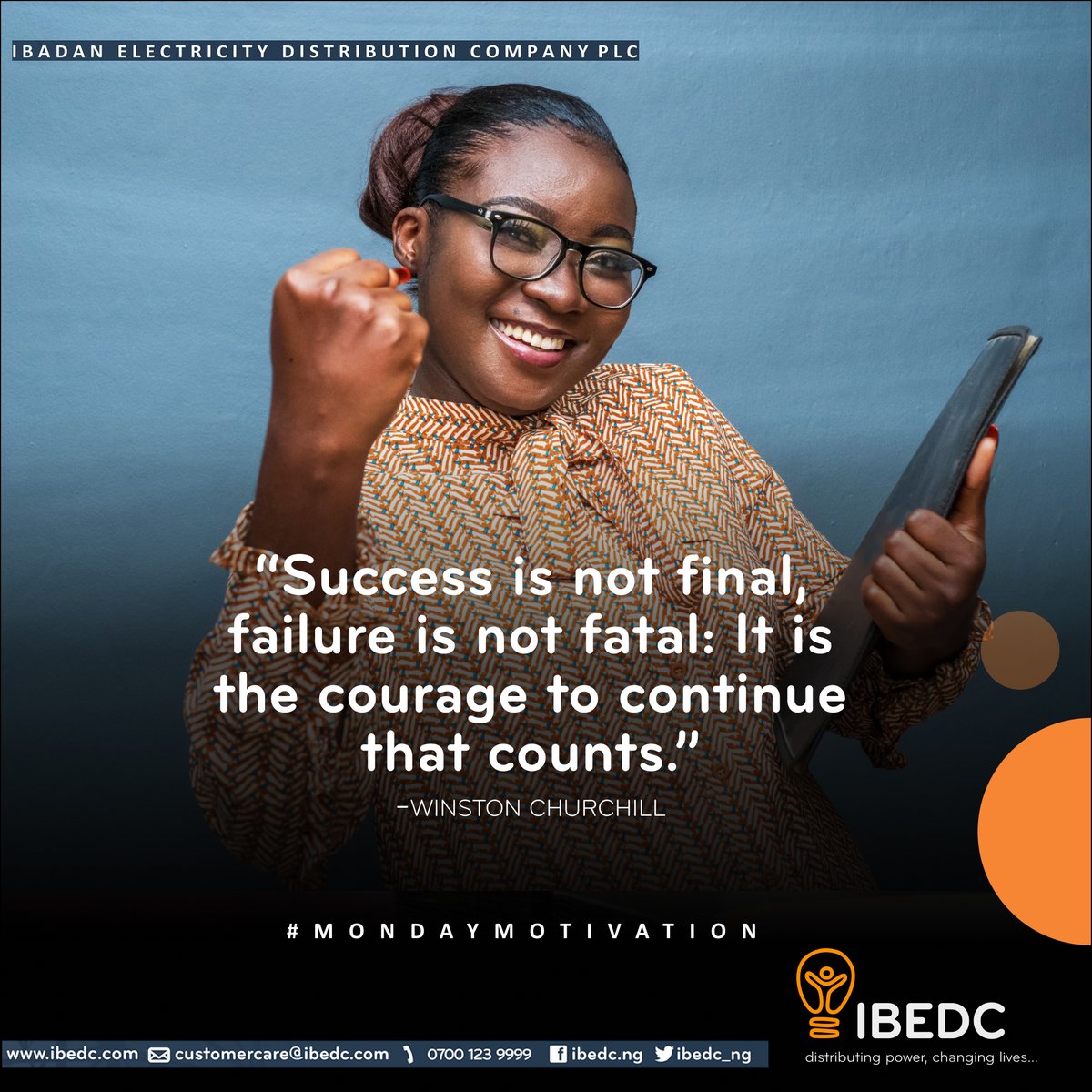 In the midst of trying times, we stay strong together. Happy new week. #ibedc #MondayMotivation #Staymotivated #distributingpower #changinglives