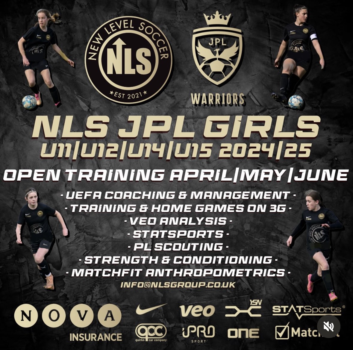 ⚡️JPL RECRUITMENT⚡️

Does your daughter want to challenge herself in Saturday football? Are you a parent looking for additional game time and coaching/development for your daughter?

If you’d like to find out more please contact info@nlsgroup.co.uk or DM