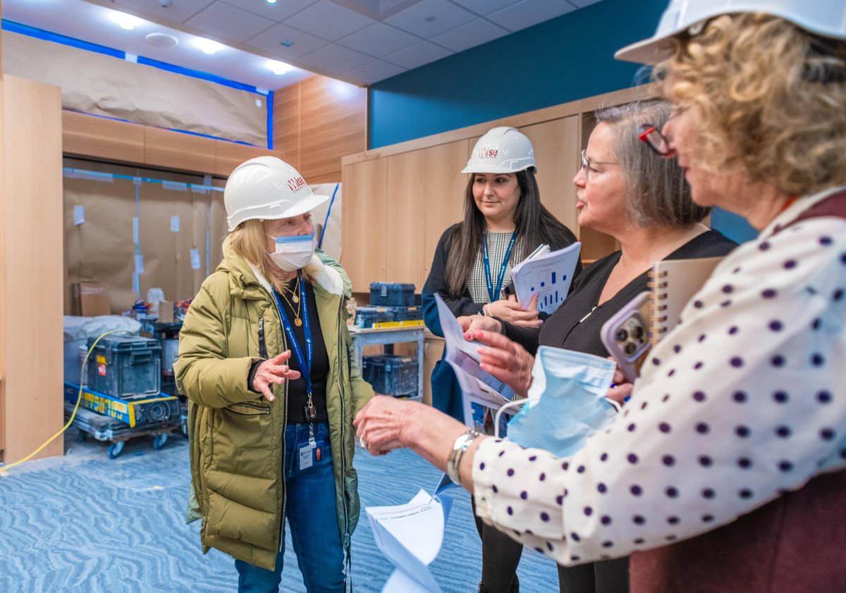 Betty Ann Blum recently visited the Longwood campus to take a sneak peek at the ongoing construction for the new Eleanor & Maxwell Blum Patient & Family Resource Center. She toured the site with Maritza Nassif, Linda Bova, & Patricia Stahl. #POTW #photooftheweek #danafarber