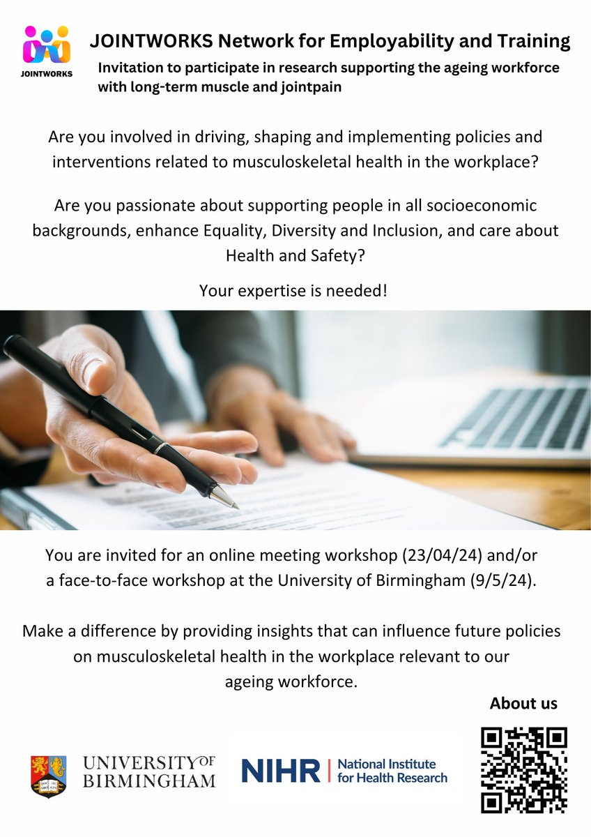 Join us tomorrow! Contact us at: jointworks@contacts.bham.ac.uk for more details.