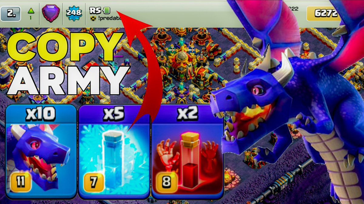 Global Top Player Copied Army: TH16 Mass Dragon Legend League Attacks! Clash of Clans Click Here:youtu.be/dq0htmDtrNQ #clashofclans #clashon #dragonattack