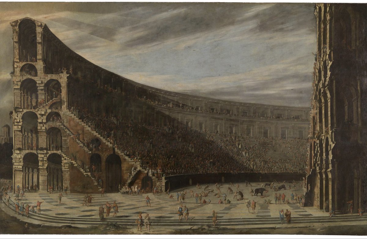 Perspectival View of a Roman Amphitheatre (1638), by Viviano Codazzi and Domenico Gargiulo