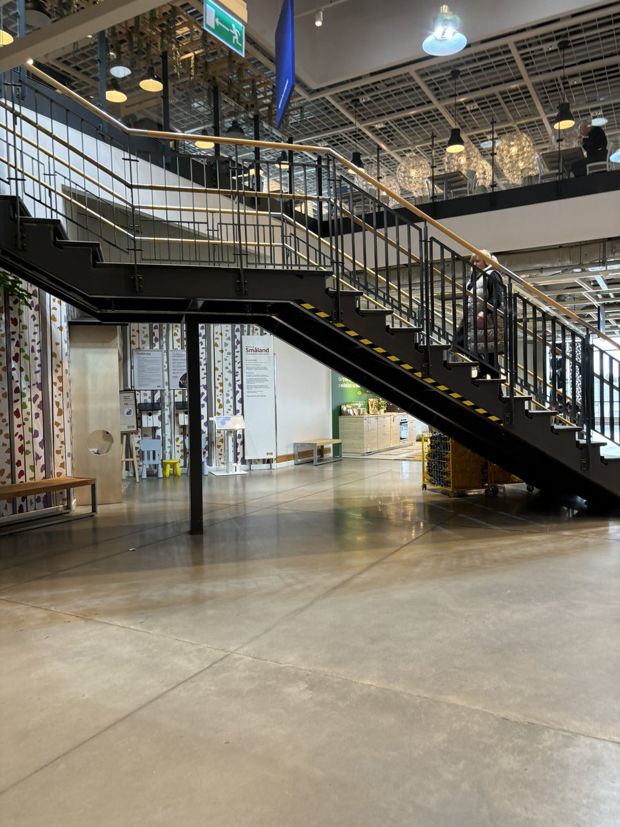 milogostly's tweet image. if u wanna know what deep idiotism is check out these big ass stairs (shown only 1st floor one) in my local Ikea. I need to ride my cancer ass in two elevators before I reach the top💀 and they are on opposite sides of the entering hall too #realproblem