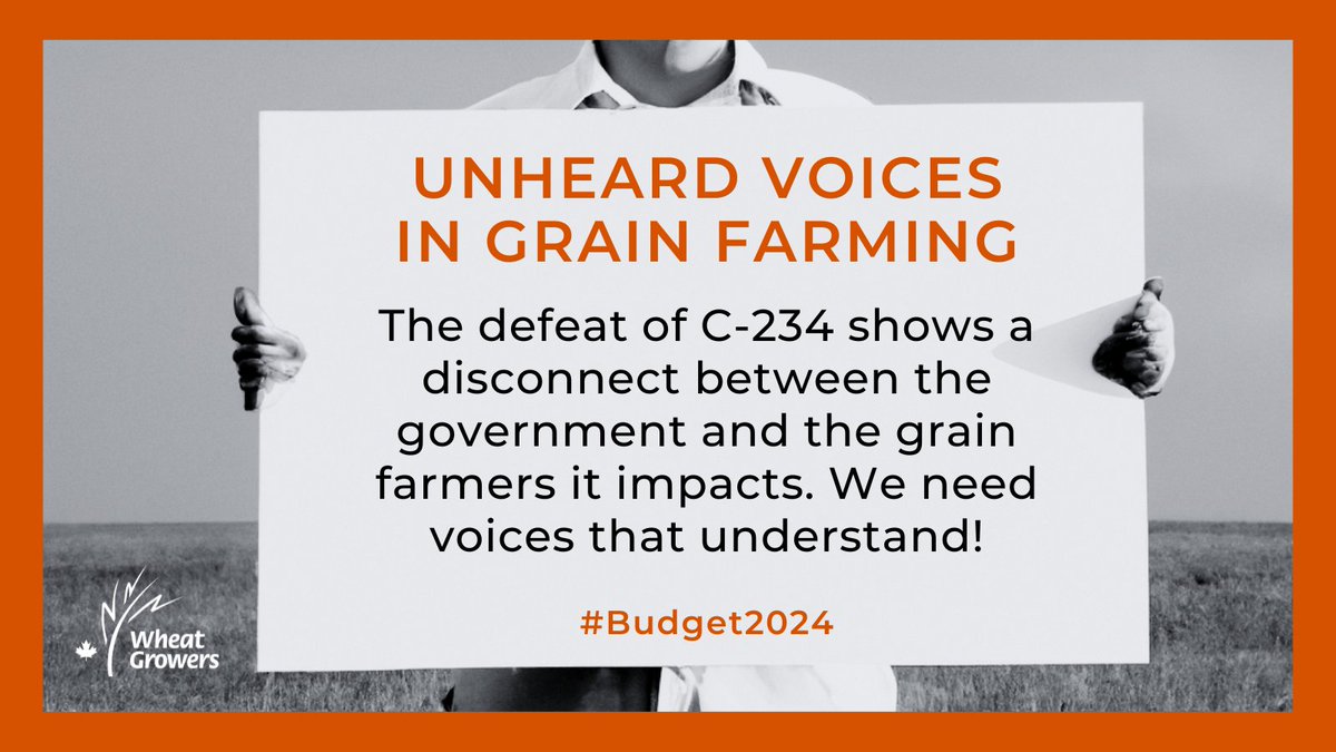Farmers' voices ignored again with Bill C-234's defeat. Demand government attention now! #C234 #GrainFarmersMatter #CdnPoli #AdvocatingForUs #CdnAg #WestCdnAg #Ag #Budget2024
