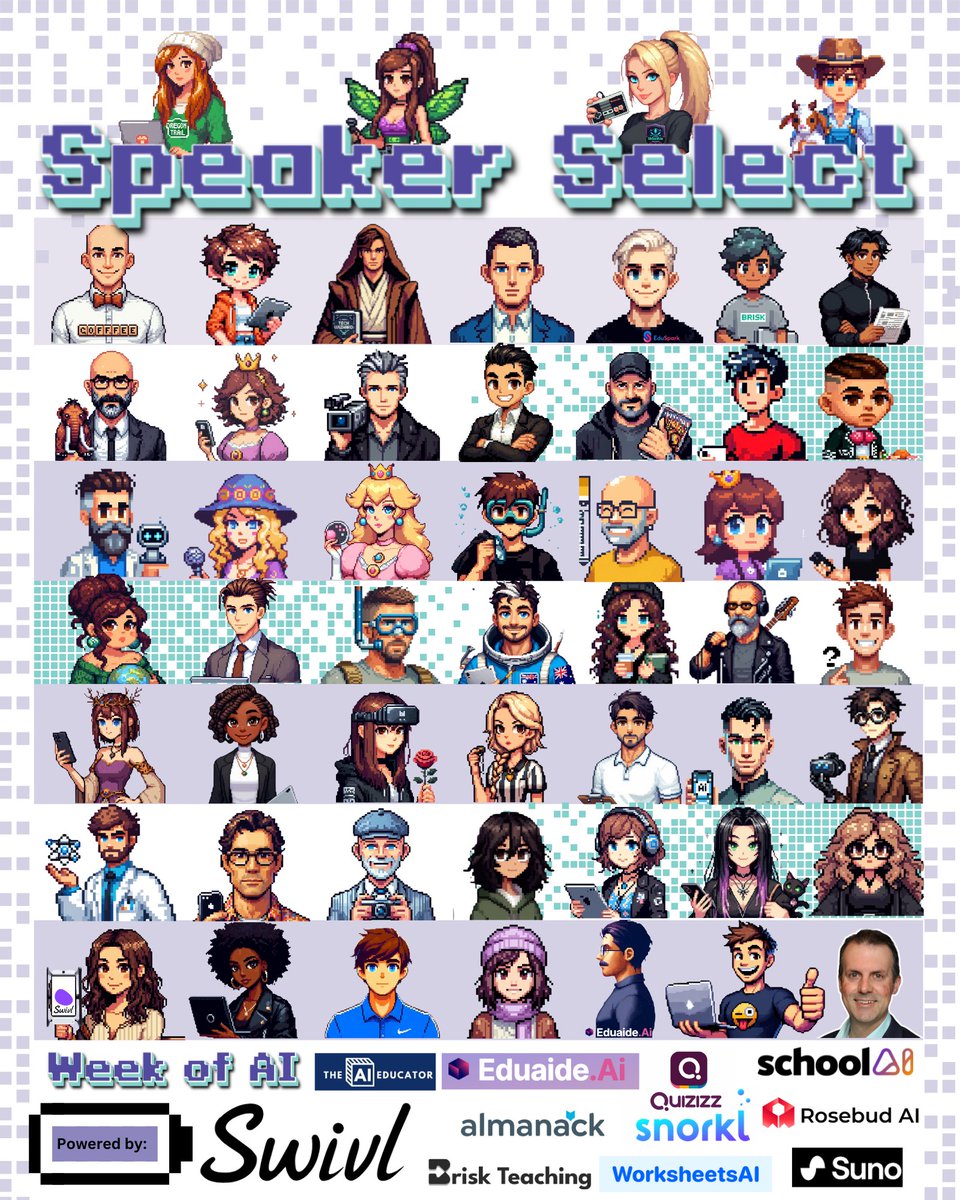 🚀 Exciting news! Our #weekofai lineup is nearly complete, with over 50 speakers & 50 sessions! 🔥 If you haven't registered, secure your spot now! 🔗bit.ly/weekofai2024 Can you match the Speakersprite to the real-life speaker? Share your guesses in the comments! 🎤✨