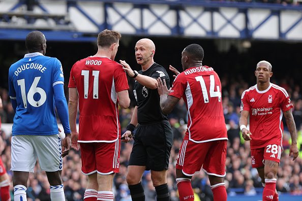 JacobsBen's tweet photo. Although PGMOL sources insist Nottingham Forest did not ask for VAR Stuart Attwell to be removed ahead of their game against Everton due to him being “a Luton fan”, I understand Mark Clattenburg (Forest’s consultant) spoke to Howard Webb on Friday morning around 10:30am.

Clattenburg made it clear that Nottingham Forest requested the removal of Attwell from VAR. 

Webb responded that he was not aware Attwell was a Luton fan and refused to change the appointment.