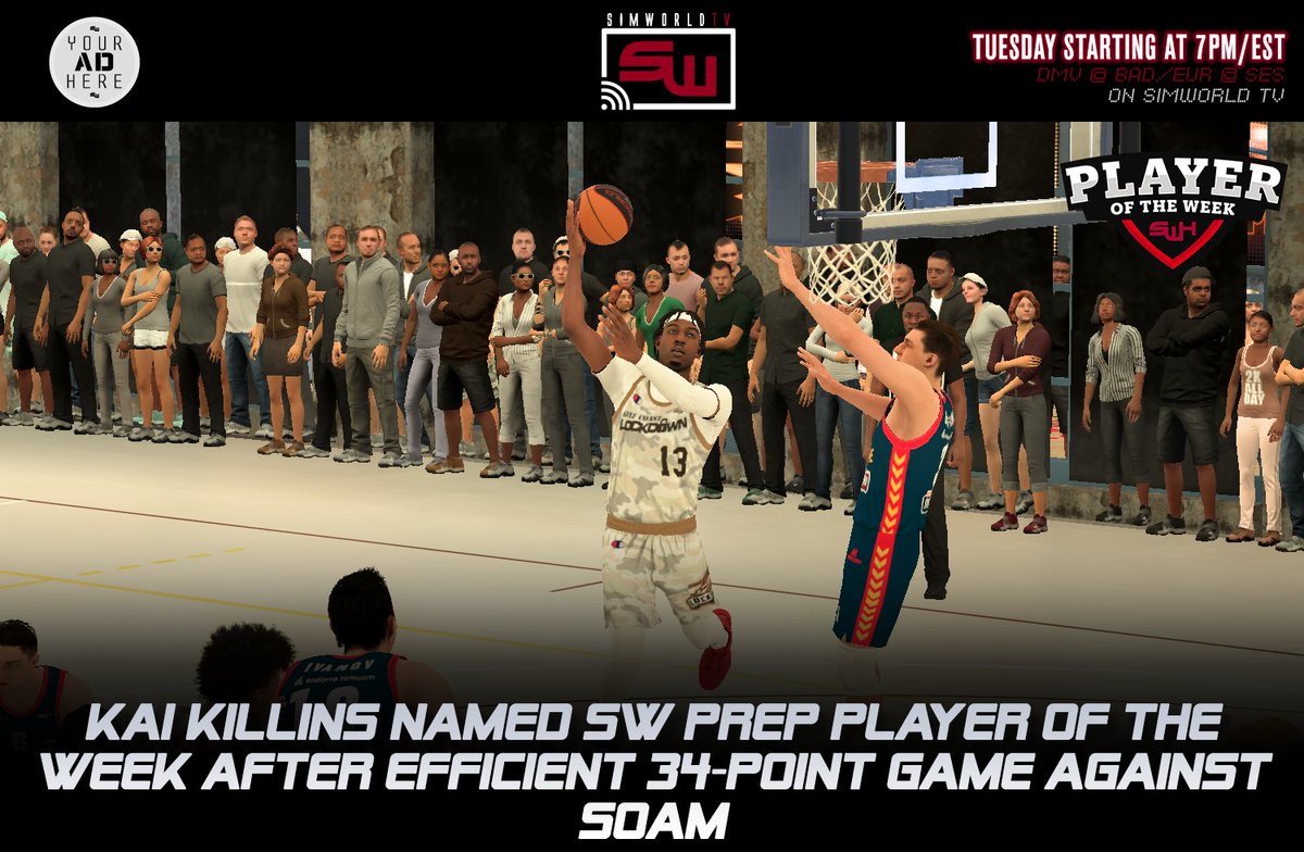 SimWorld4K's tweet photo. Congratulations to last week’s Player of the Week, Kai Killins!! Kai helped lead Gulf Coast Lockdown to victory in their game against SimWorld South America by landing a massive 34 points and 7 rebounds all while keeping a 70.8 FG%.   Way to go, Kai!

Subscribe and turn on notifications at https://t.co/NdqLbSAZ2i so you never miss Kai Killins and Gulf Coast Lockdown live!

Join the conversation at https://t.co/TQBJm3b8wj!

#SeeTheGameBeTheGame #basketball #rpg #coach #metaverse #esport #NBA #virtual #simulation #viral #trending #fyp #SimWorld #SWTV #2k #Louisiana #7thward #PlayerOfTheWeek #Congratulations #ncaabasketball
