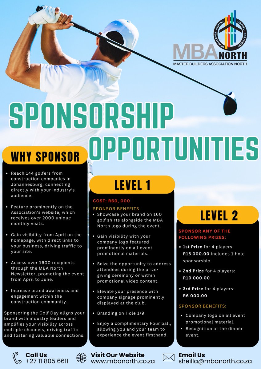 MBANorth's tweet photo. It's that time of the year again! Join us for a swingin' good time at our Annual Golf Day on Wednesday, 10 July 2024 at Wingate Park Country Club. This day promises to be filled with fun, friendly competition, and plenty of networking opportunities. https://t.co/bpn18hZLVl