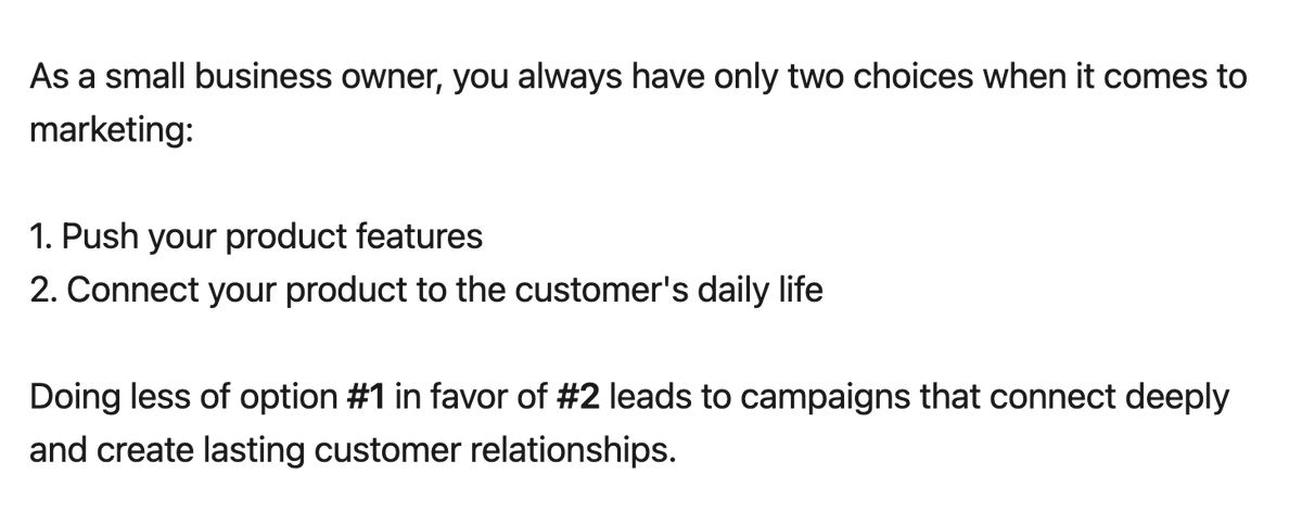 I realized something the other day that actually changed the way I do marketing.

Here's the gist:

#smallbusinesstips #DigitalMarketing