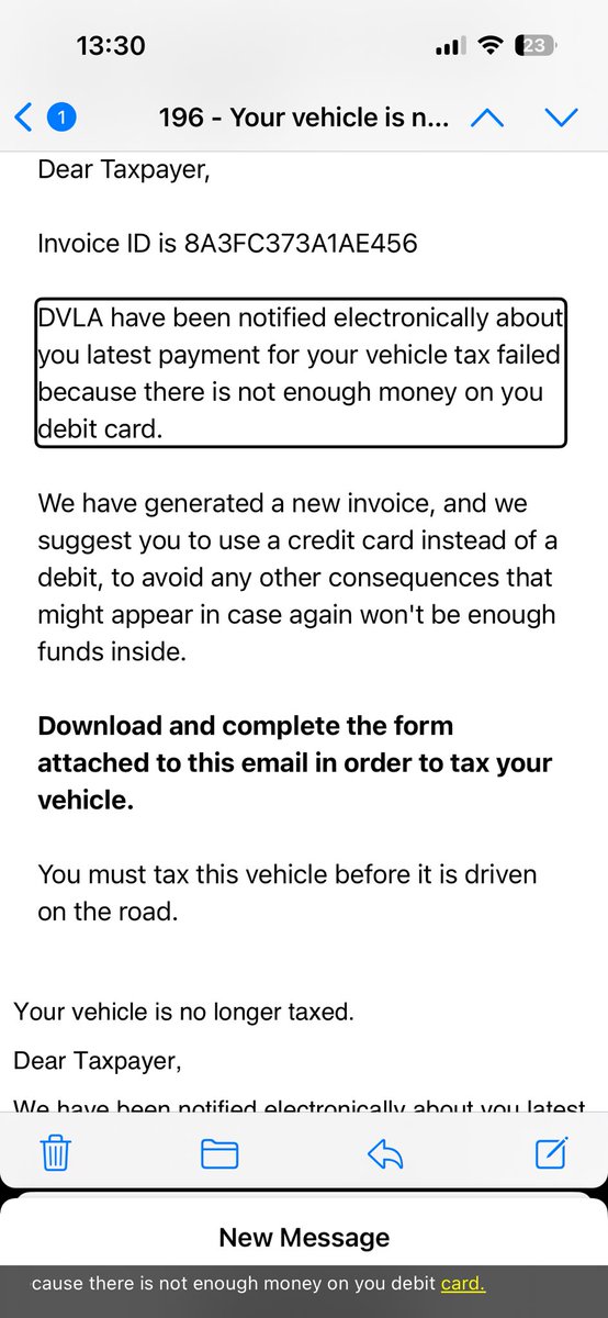 Hi scammers, thank you for the hilarious email about my untaxed 🚗...which I apparently own as a #BlindPerson. Perhaps you'd like my @guidedogs pawprint as a signature? 😂 Keep the jokes coming! 🔍🐕️🎉 #ScammersGoneWild