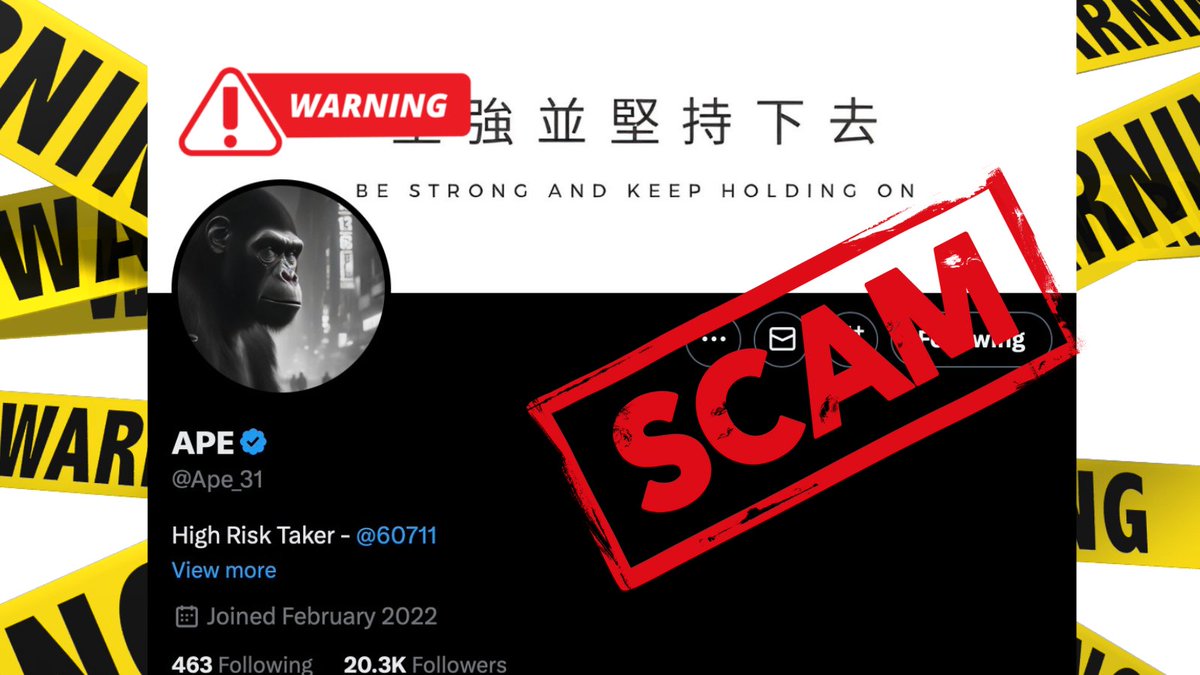 ss_suni1's tweet photo. SCAM Alert: @APE_31 a thread 🧵 https://t.co/obVsVwj5QW

Given the perceived profitability of his posts, he lures users into a paid Telegram group for $500, where supposedly over 2000 people profit from his calls. (WARNING: the SCAM isn't completed here, IT CONTINUES)