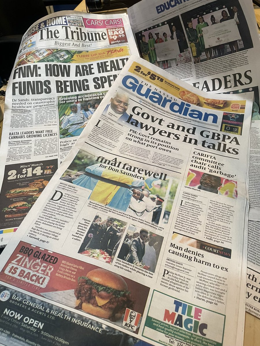 #MorningBlend is LIVE on @guardianradio96. “In The News”- Govt and GBPA lawyers in talks; CARIFTA 2023 LOC Chair calls audit “garbage”; two killed in NP traffic accident; murder charges withdrawn against teens; man found dead in GB pond; man denies causing harm to ex