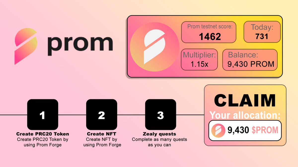w1nklerr's tweet photo. 🚨 $PROM AIRDROP VERY CLOSE NOW!

Cost: 10 - 15$
Time: 10 minutes.
Potential: $9,000+

So let's get started, there's not much time.🧵👇