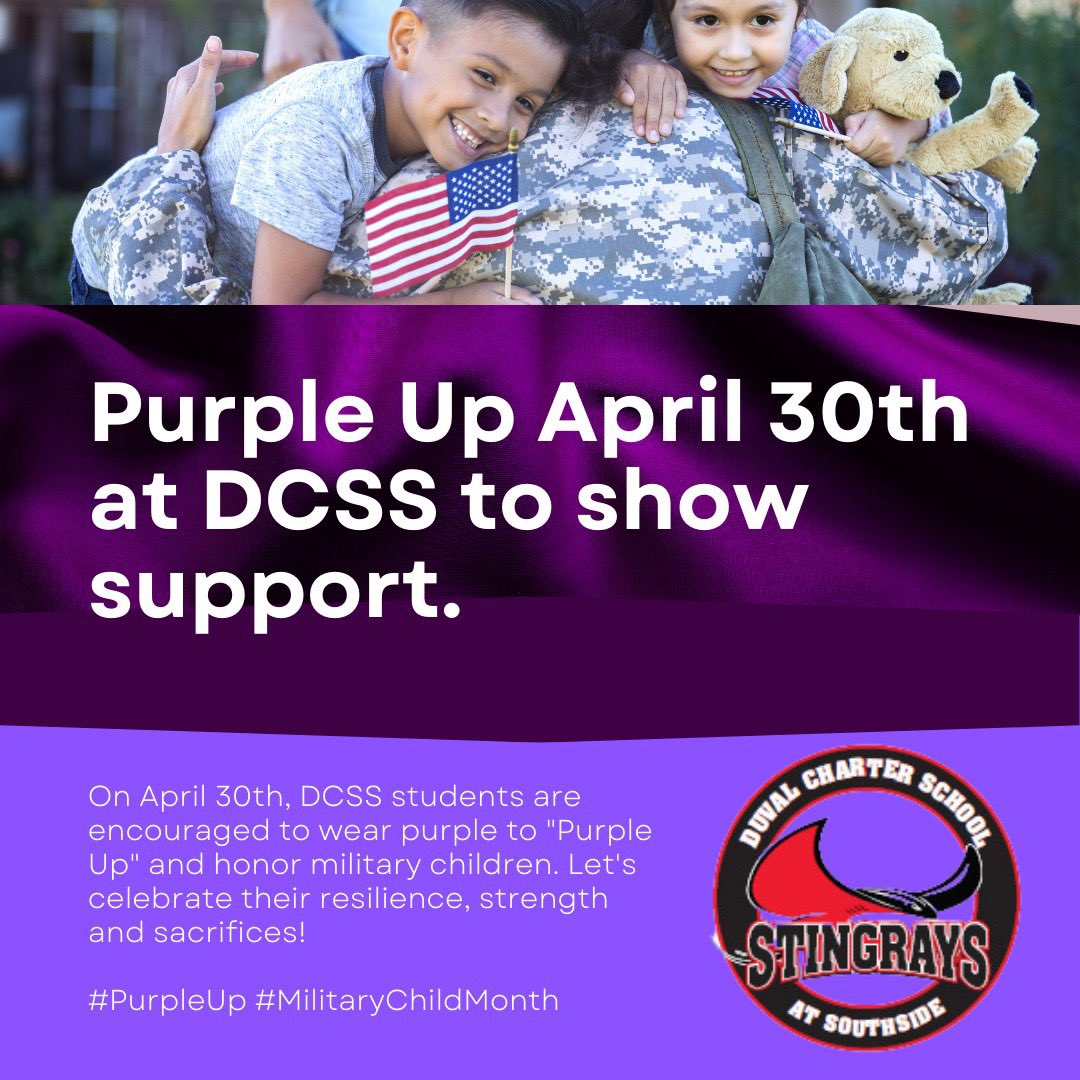 April is Military Child Month, we're reminded of the incredible resilience and strength embodied by our military children. Thank you for joining us in honoring our military children this April 30th. #PurpleUp #CSUSAProud #militaryfamilies #militarychildmonth #MilitaryChild