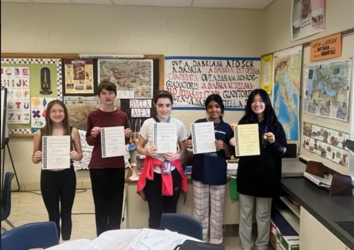 Congrats to National Latin Exam winners: Summa cum Laude(Gold) Varshith Narukurti Phoebe Pan Maxima cum Laude(Silver) Nolan Scott Magna cum Laude Jackson Grimm  cum Laude Krithi Chanjeevaram Eleanor Grogan Amelia Harmelink Sofia Haro Eli Taylor @ElmbrookSchools #PantherProud