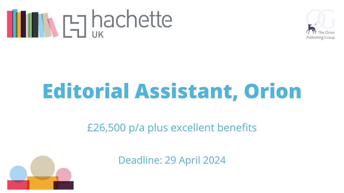 Hachette Careers (@hachettecareers) on Twitter photo We are looking for a highly organised and enthusiastic Editorial Assistant to join <a href="/orionbooks/">Orion Publishing</a> fast-paced commercial non-fiction team!
Apply now: rb.gy/gg4x37 We are looking for a highly organised and enthusiastic Editorial Assistant to join <a href="/orionbooks/">Orion Publishing</a> fast-paced commercial non-fiction team!
Apply now: rb.gy/gg4x37