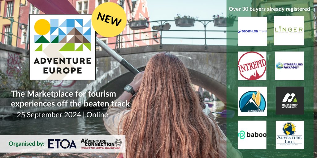 Register for Adventure Europe B2B workshop, on 25 September. Teaming up with The Adventure Connection, we're introducing you to a new dynamic group of buyers interested in exploring Europe's hidden gems. 🧳✨ 👉 Find out more and check the buyer list: bit.ly/3IjUofA