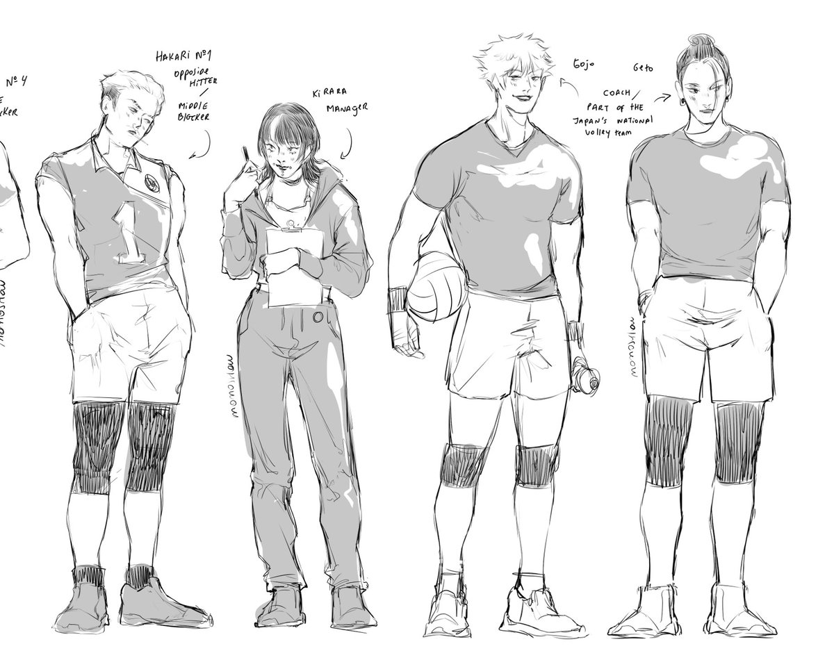 #jjk x #haikyuu sketches (volley au) i did last night