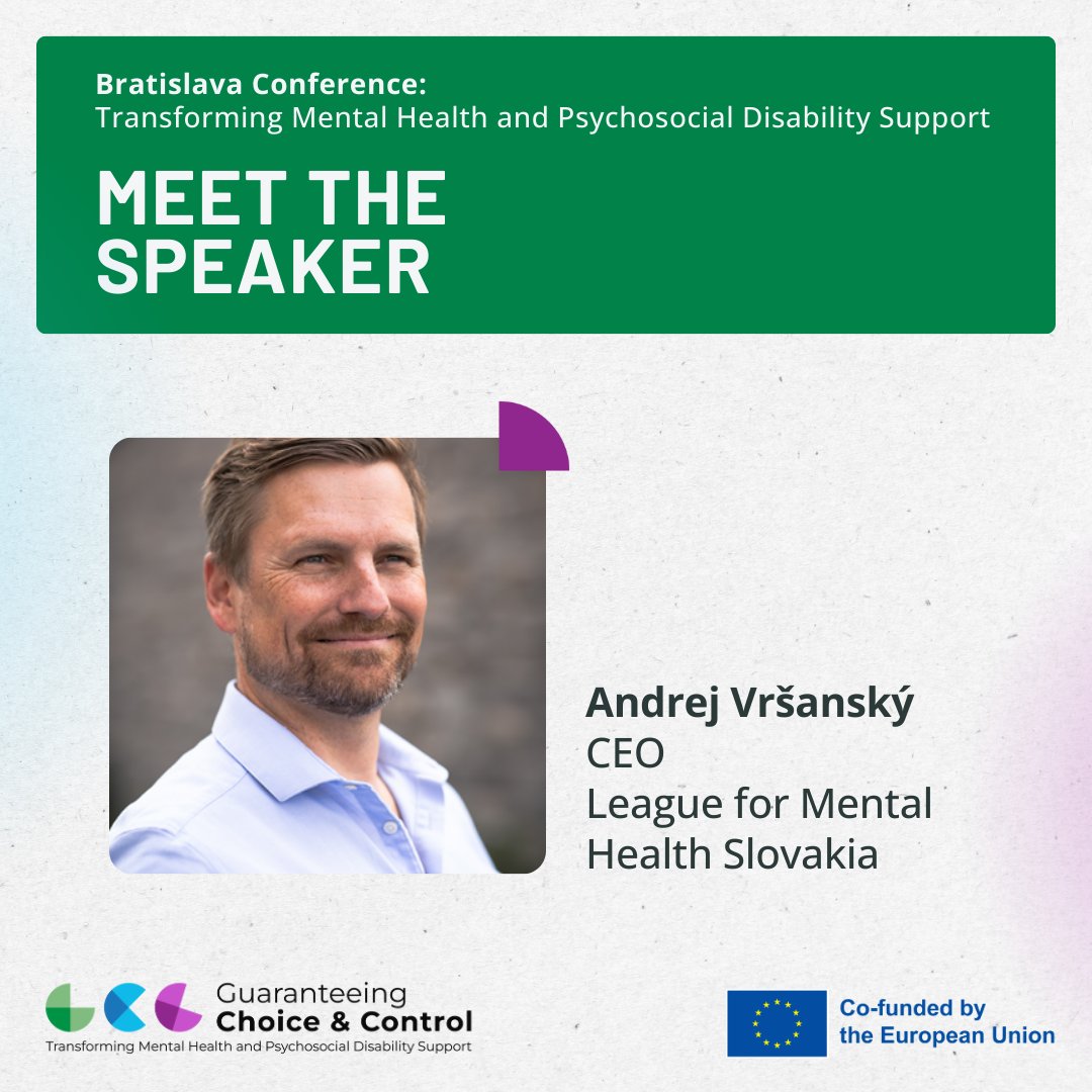 Meet Andrej Vršanský, CEO of the League for Mental Health in Slovakia, and one of the speakers at our conference in Bratislava! 🎙️Tune in to hear what he has to say during Panel 3 on ‘Reshaping mental health services in diverse legal frameworks’.