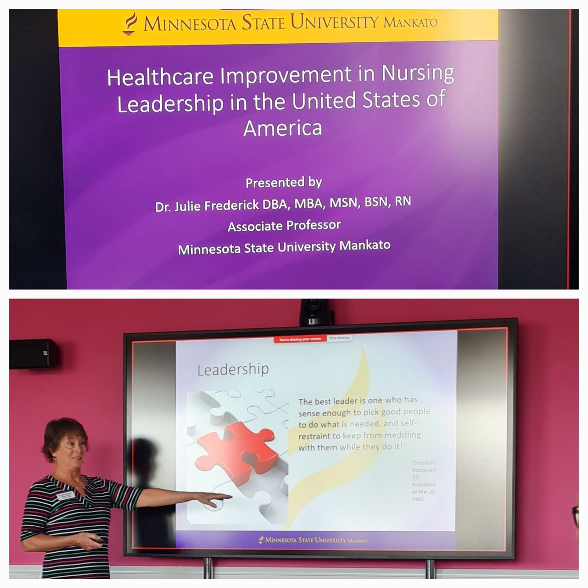 Thanks to Dr. Julie Fredrick for sharing her leadership journey and improvement work today @Stirling_Nurse @MayoClinic Many valuable discussions and ideas had with the @fv_quality team, @karen_goudie and @AshepherdQi #QI