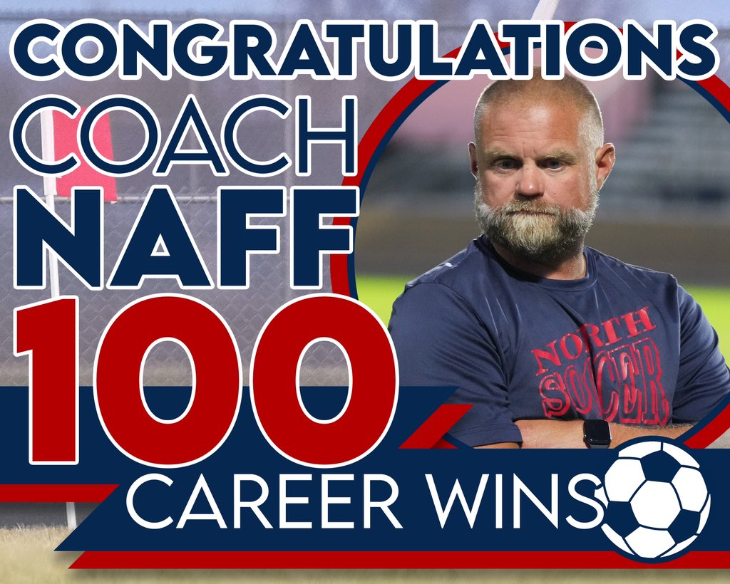 BNHSSports's tweet photo. Congratulations Coach Naff! 

Last week was his 100th team victory as our Head Girls Soccer coach! Our soccer program owes you so much for your years of dedication.

Good luck tonight as we head across town to compete against Belvidere. #RollThunder @BNorthSoccer https://t.co/I6KXNnSbf2