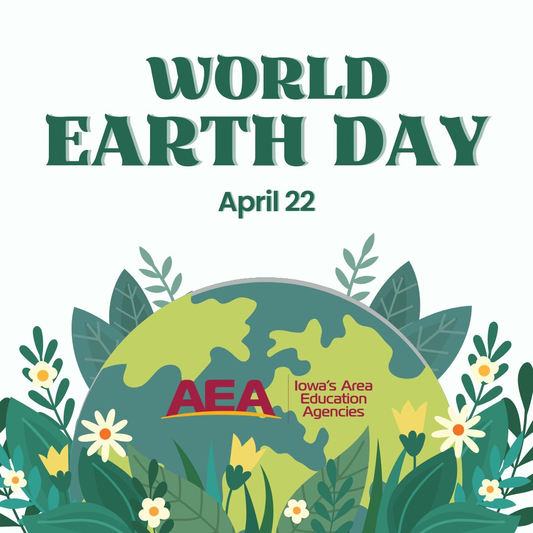 Celebrate Earth Day! “The environment is where we all meet; where all have a mutual interest; it is the one thing all of us share.” —Lady Bird Johnson #iowaaea #iaedchat #earthday