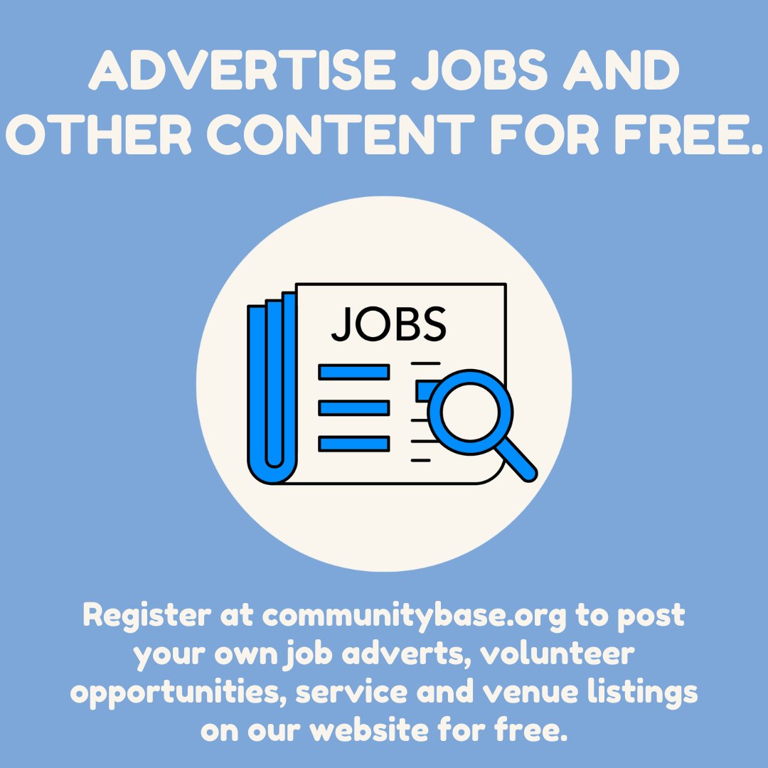 Are you a Brighton-based charity or community organisation looking to hire new staff or recruit volunteers? Did you know you can advertise your vacancies for FREE on the Community Base website. Yep, you read it right. For FREE! Register Today👉tinyurl.com/cbbrighton