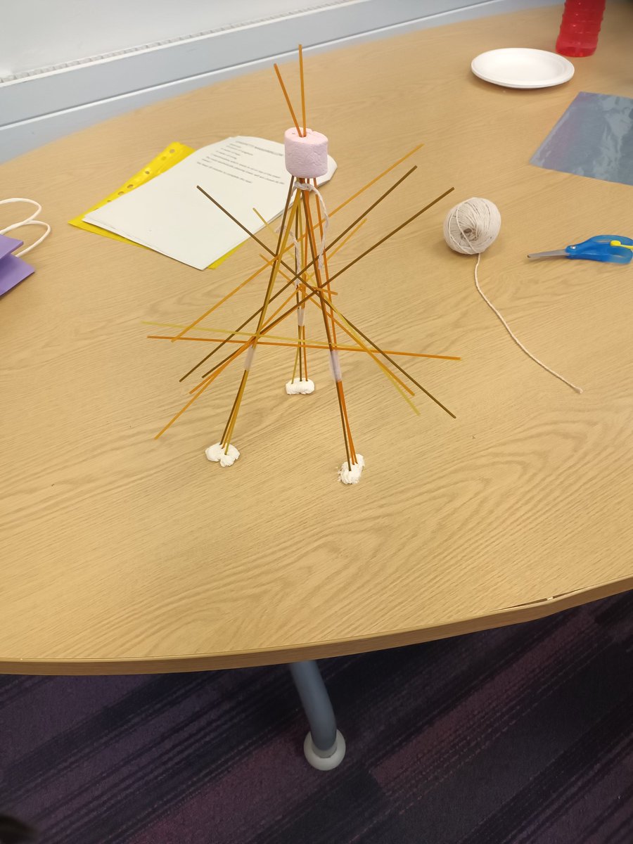 The winning tower in the team building competition!