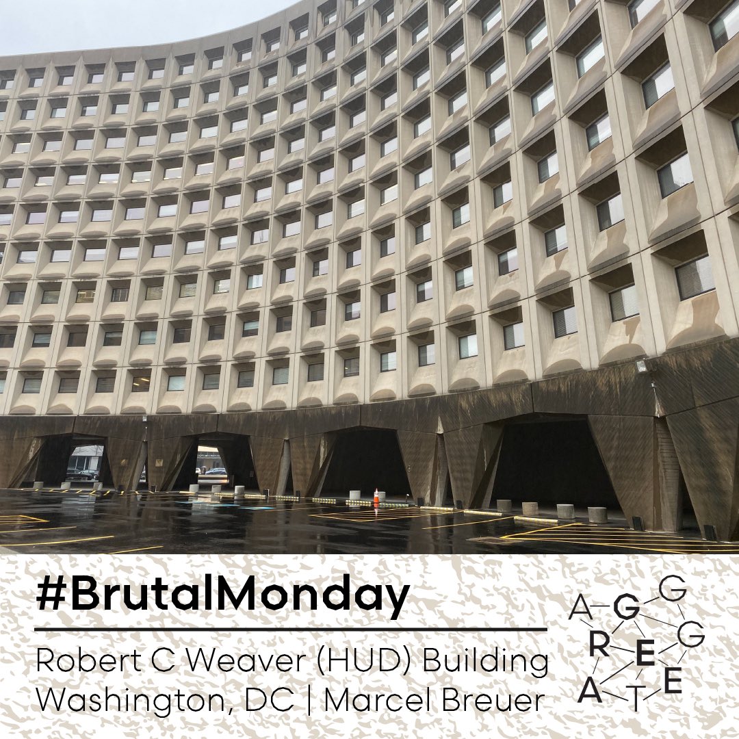 AggregateStudio's tweet photo. It’s #BrutalMonday! HUD has one of the coolest HQs in DC, the Weaver Federal Building by Marcel Breuer. We should make the White House brutalist too. 
.
.
.
#architecture #chicago #chitecture #chiarchitecture #chicagoarchitecture #ilookup #aiachicago #aggregatestudio https://t.co/cFWFzUFEhr