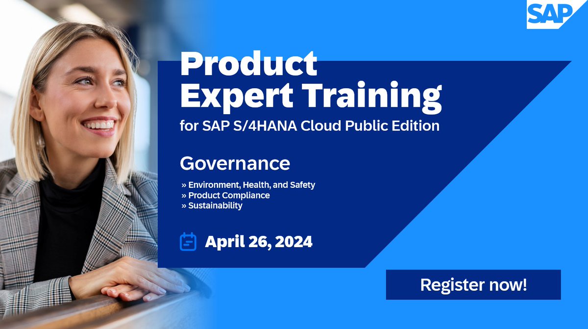 🗣️ To all <a href="/SAP/">SAP</a> Partners and Colleagues: Join the #SAP #S4HANA #Cloud Product Expert Training 2024 💼✨ From #compliance to #ethical standards, learn how effective governance sets the foundation for #sustainable growth. 🌱 Secure your spot! <a href="/SAPCloudERP/">SAP Cloud ERP</a>

imsap.co/6019bjQ4H