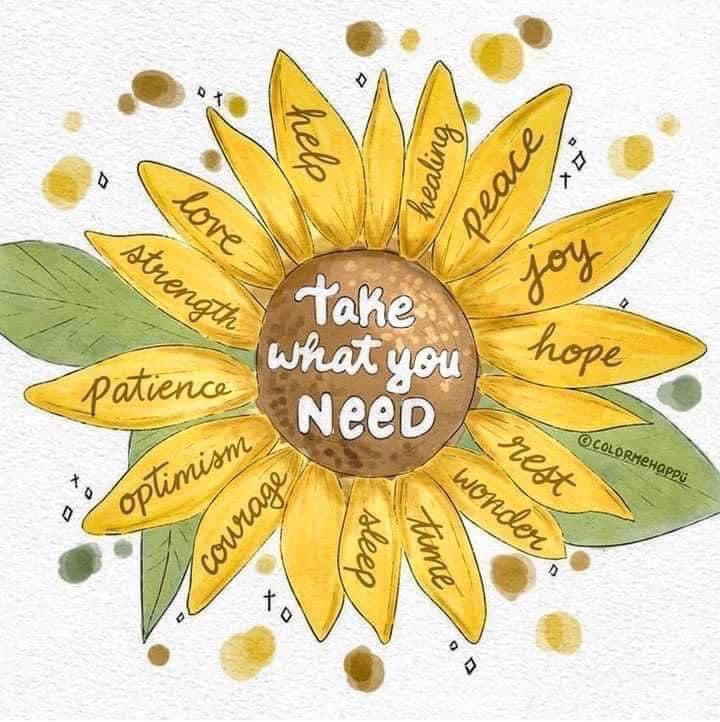 Take what you need this week, #ocsb Have a great week! 🌻🤍