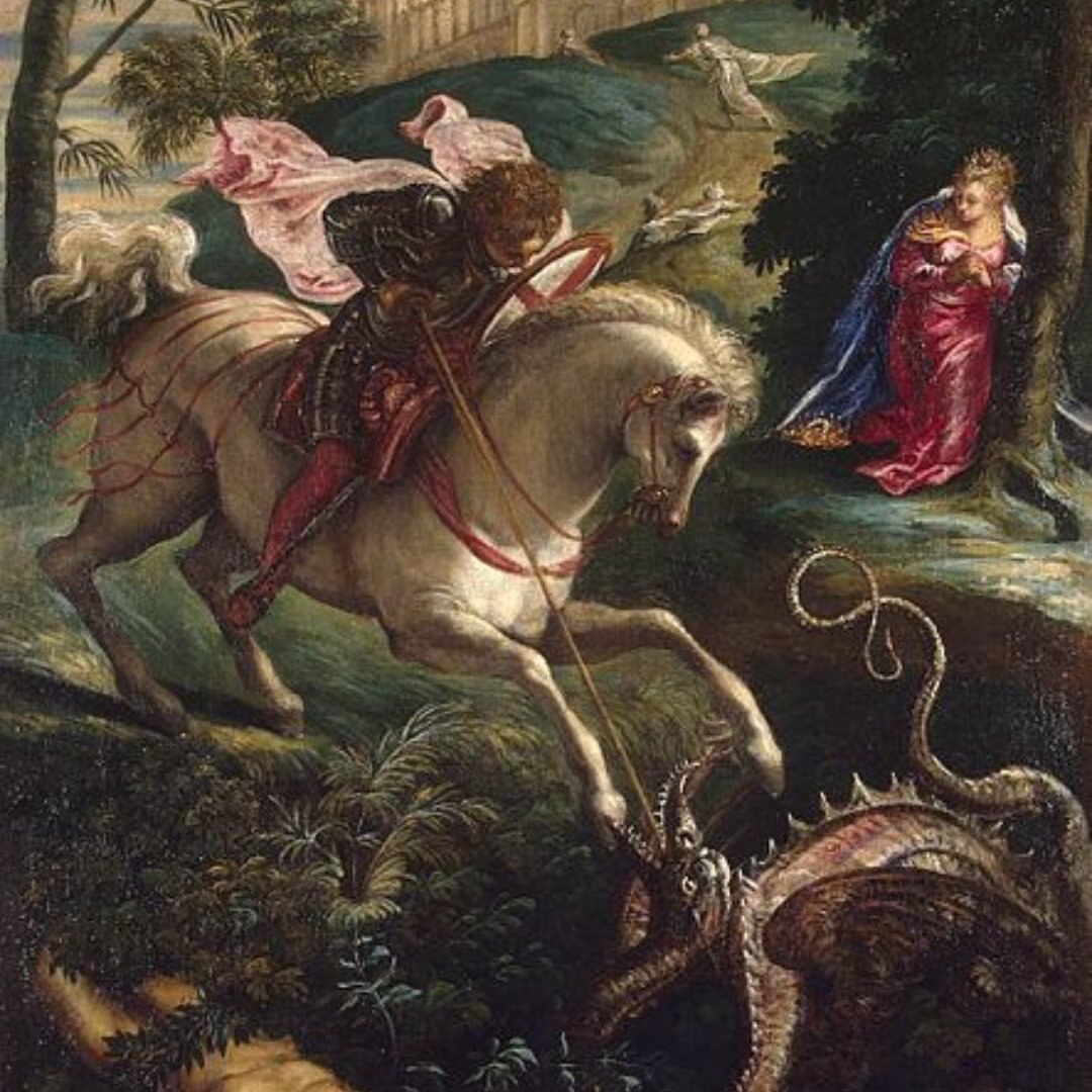 Happy feast of St. George!

#classicaleducation #homeschooling #catholiceducation #catholichomeschooling
Artwork: St George and the Dragon by Jacob Tintoretto {{PD-US-expired}}
