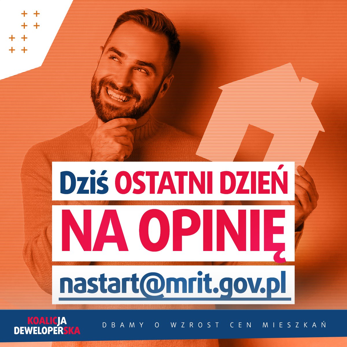 Mili Państwo, 📢 Uprzejmie przypominamy, że to już ostatni dzień na opiniowanie projektu dopłat dla deweloperów #naStart pod adresem e-mail: nastart@mrit.gov.pl ‼️ 📣 Z uwagi na to, że nie każdy może mieć pomysł co napisać w swojej wiadomości, przygotowaliśmy kilka propozycji o