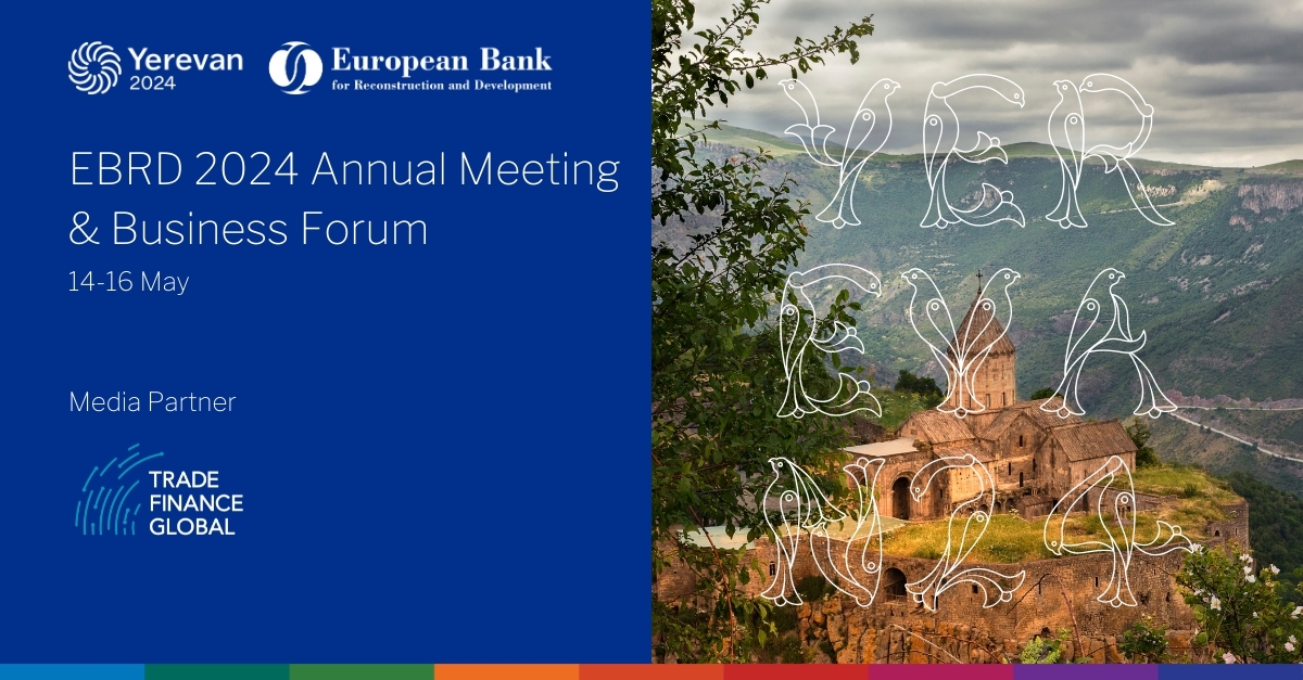 🌍 Join prominent participants from around the world at the @EBRD 33rd Annual Meeting & Business Forum, which will be held in Yerevan from the 14 - 16 May 2024.⬇️ 🔗tradefinanceglobal.com/conferences/eb… #ebrd