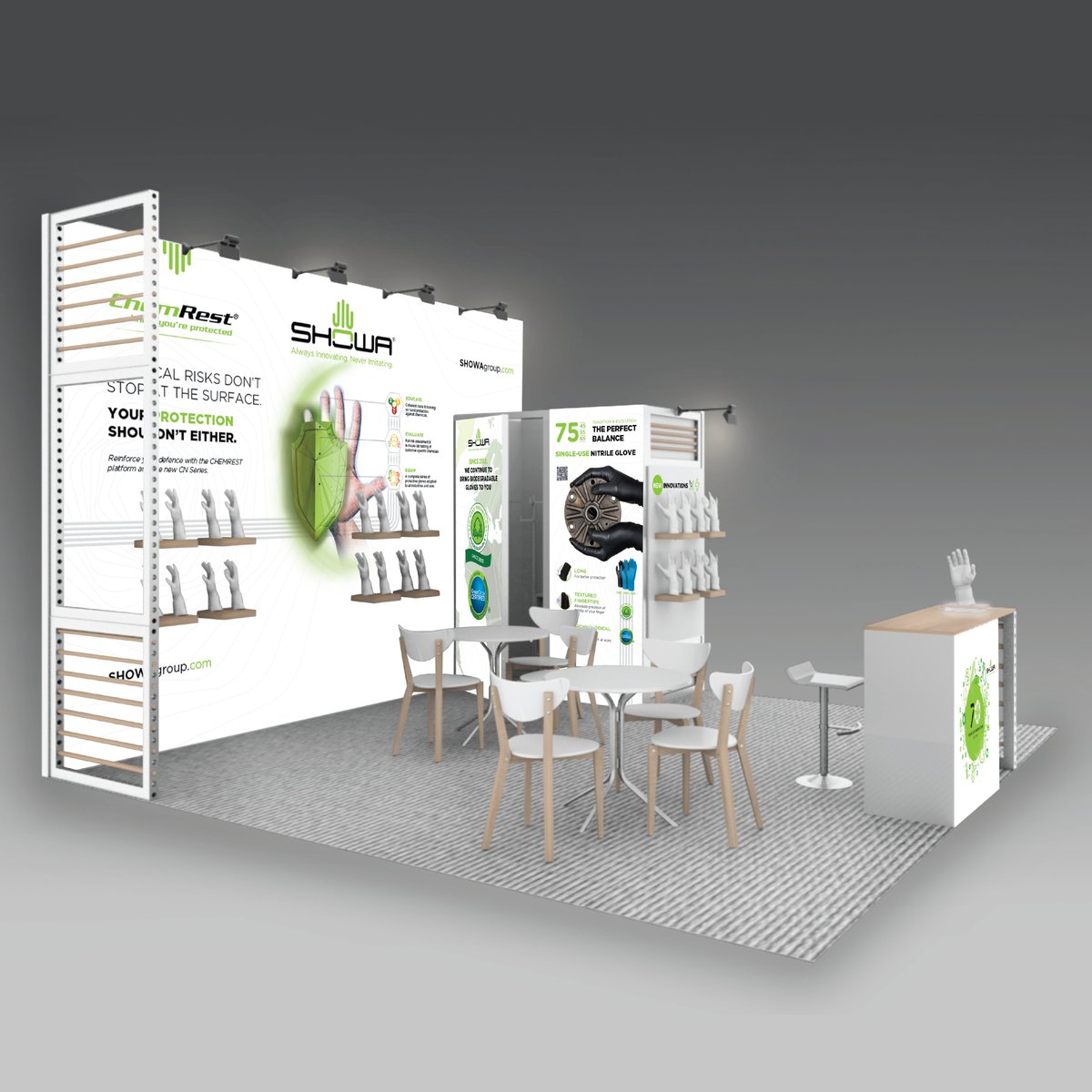 Contact us about the design of your space only exhibition panels. We work closely with stand builders to ensure your brand is consistent at the show. From concept to press ready files we are here to support your brand at the event. #exhibitiondesign #tradeshows #exhibitionpanels