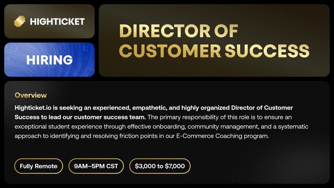 🚨 HIRING HEAD OF CUSTOMER SUCCESS🚨 👉Read job description, qualifications, and compensation at the following link: docs.google.com/document/d/1Fy… Apply if you are interested and qualified following the instructions in the document ✅