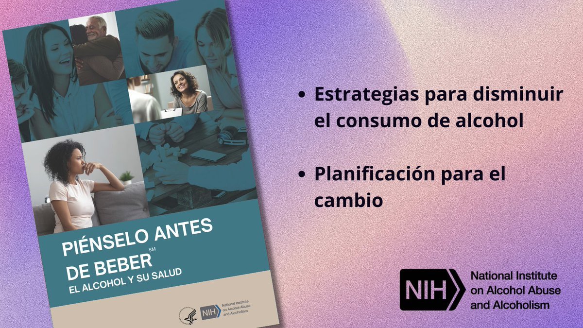 Pequeños cambios pueden hacer una gran diferencia para reducir el consumo de alcohol. Lea Piénselo antes de beber: El alcohol y su salud. (Small changes can make a big difference in reducing alcohol use. Read #RethinkingDrinking) go.usa.gov/xtQ3R