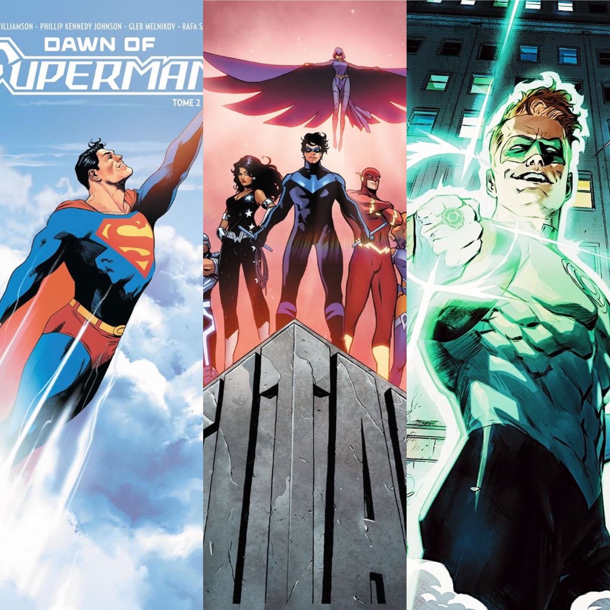 Les sorties ce vendredi 26 Avril en matière de Dawn Of DC :

-Dawn Of Superman Tome 2
-Dawn Of Titans Tome 2
-Dawn Of Green Lantern Tome 1 

Qu’allez vous prendre ?