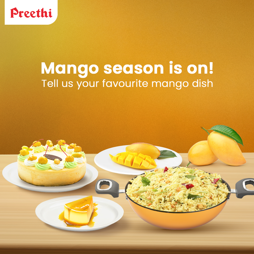 Yaaas, it's mango season! How do you like to have your mangoes? #mangoseason #summer #mangodishes #favouritemangodish #preethi #preethikitchenappliances