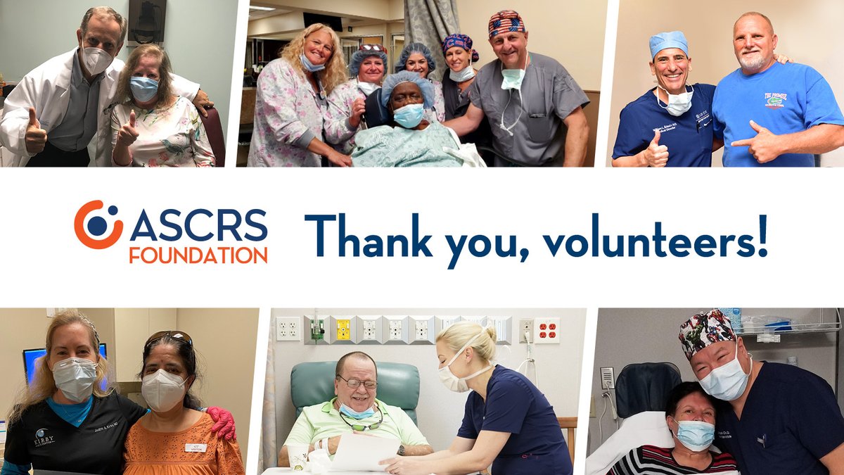 Happy National Volunteer Week! This week, the @ASCRSFoundation celebrates the ophthalmologists and practices that help bring the gift of sight to those who need it most! Learn more about how to get involved at ascrsfoundation.org