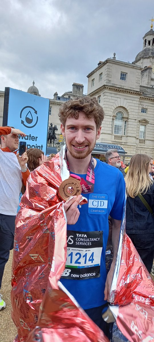 Very well done to Sam who ran the London Marathon in 3hours 14 minutes 24 seconds! Amazing!
He is raising funds in memory of his Auntie Jill who rapidly succumbed to CJD over a period of a few months.
Thank you Sam for all your efforts - it really is appreciated.