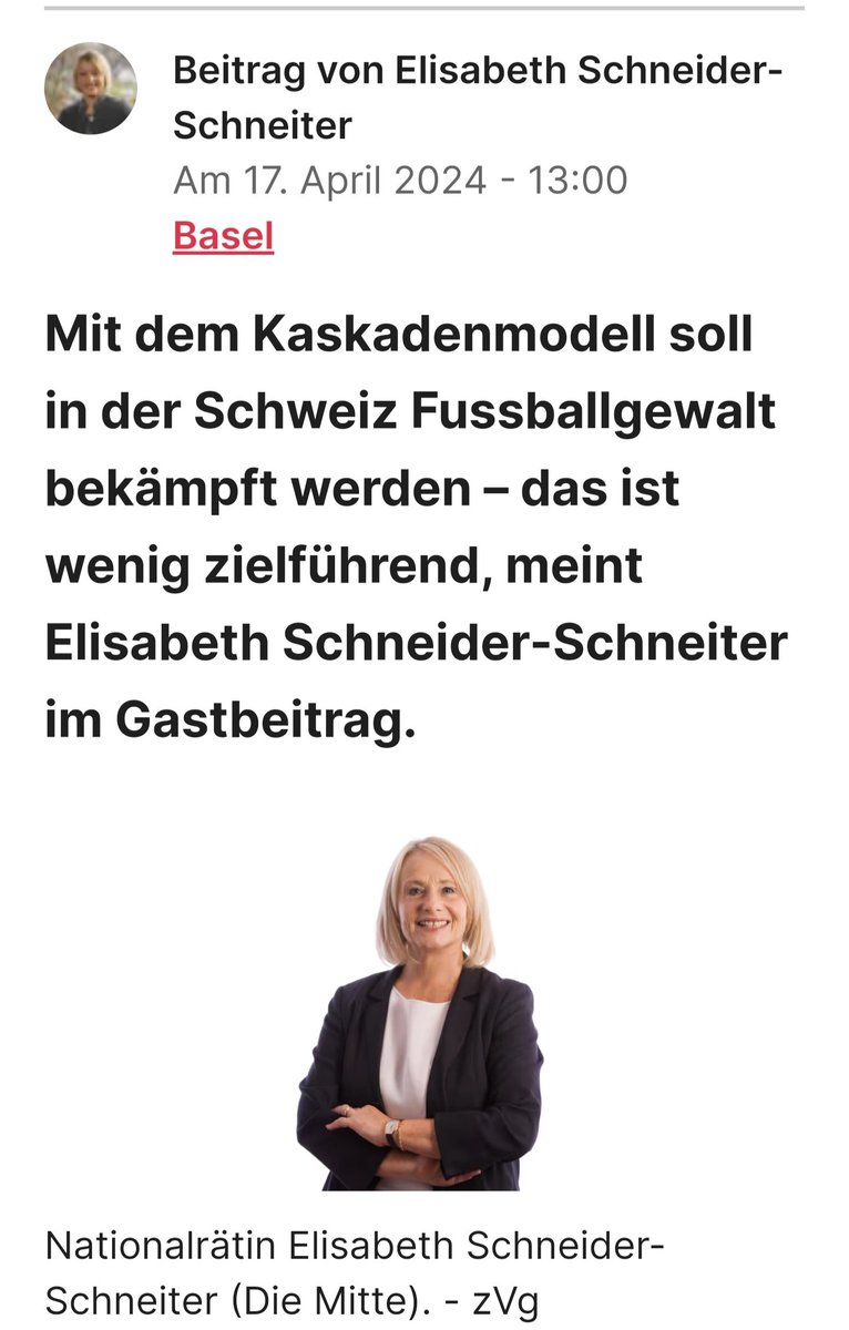 Na ja, wird @Elisabeth_S_S nun auch noch von der Fussball-Lobby bezahlt? 🤔 Langsam macht mir das Angst, was für 'Sponsoren' unsere Politiker auf ihrem Rücken tragen und zusätzlich noch hausieren damit. @Mitte_Centre @SVPch @FDP_Liberalen @grunliberale @spschweiz